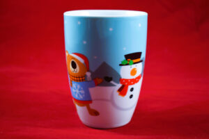 taza navidad azul frontal