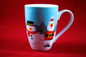 taza navidad azul