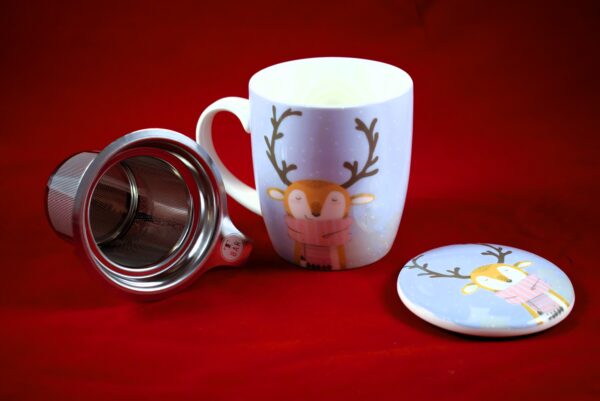 taza de té Navidad Reno